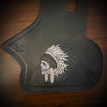 Load image into Gallery viewer, Heat Shield, Skull and Warbonnet, Black - Fits Indian Chief, Chieftain, Springfield, Vintage and Roadmaster