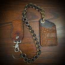 Load image into Gallery viewer, Two Pocket Wallet, Genuine Brown Alligator