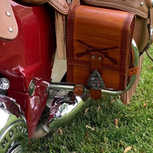 Load image into Gallery viewer, Rear Crash Bar Bag - Custom Art, Indian Tan