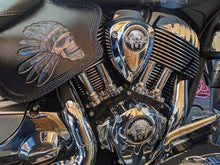 Load image into Gallery viewer, Heat Shield - Flying Native Skull, Black, With Pouch, Fits Indian Chief, Chieftain, Springfield, Vintage and Roadmaster