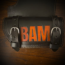 Load image into Gallery viewer, Heat shield for Harley Davidson, with pouch, Black, Custom Art