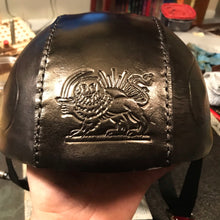 Load image into Gallery viewer, Half Helmet with Custom Art - send me your favorite helmet, I’ll cover it in leather.