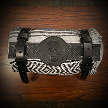 Load image into Gallery viewer, Bedroll for Motorcycles - Skull and Celtic Weave Art, Black