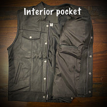 Load image into Gallery viewer, The Essentials Leather Motorcycle Vest