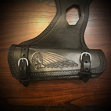 Load image into Gallery viewer, Heat Shield, with Pouch, for Indian Scout motorcycle - Custom Art, Black