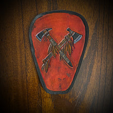 Load image into Gallery viewer, Leather Emblem for the Indian Challenger V-Cover Hatchets (ships now) Clearance Sale