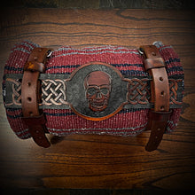 Load image into Gallery viewer, Bedroll for Motorcycles - Skull and Celtic Weave Art, Brown