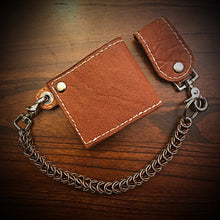 Load image into Gallery viewer, Billfold - Genuine Elephant, Cigar Tan, White stitching