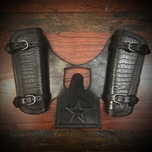 Load image into Gallery viewer, Heat Shield for Indian Scout Motorcycles with 1920/Tractor Seat, Double Pouch, Alligator Print