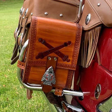 Load image into Gallery viewer, Rear Crash Bar Bag - Custom Art, Indian Tan