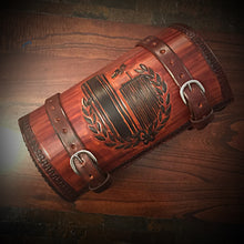 Load image into Gallery viewer, Bedroll Case for Motorcycles - Custom Art, Brown