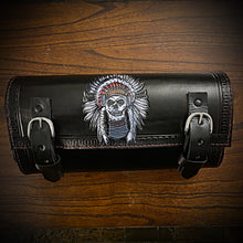 Load image into Gallery viewer, Tool bag for Motorcycle - Native American Skull, Black