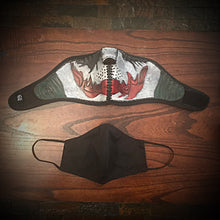 Load image into Gallery viewer, Leather Face Mask with “Why So Serious” Art, Regular Face Mask Included