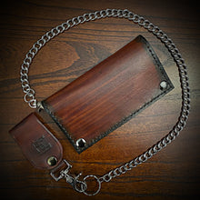 Load image into Gallery viewer, Long Biker Leather Wallet with Chain “The Original” Brown