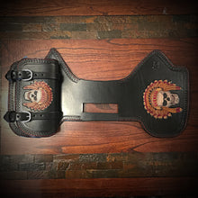 Load image into Gallery viewer, Heat Shield - Native Skull, With Pouch, Fits Indian Chief, Chieftain, Springfield, Vintage and Roadmaster - Black