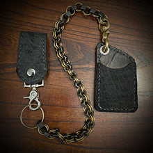 Load image into Gallery viewer, Two Pocket Wallet, Genuine Hippopotamus, Black (ships now) Clearance Sale