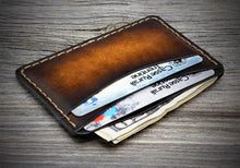 Load image into Gallery viewer, Four Front &amp; Back Pocket &amp; One Center Pocket Minimalist Wallet, Tan &amp; Black