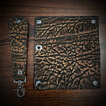 Load image into Gallery viewer, Long Biker Exotic Leather Wallet with Chain - Genuine Elephant Leather