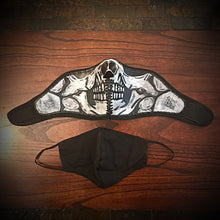 Load image into Gallery viewer, Leather Face Mask with Skull Art, Regular Face Mask Included