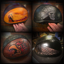 Load image into Gallery viewer, Half Helmet with Custom Art - size XLarge