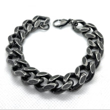 Load image into Gallery viewer, 'Gun Metal' Cuban Link Steel Biker Bracelet