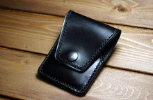 Load image into Gallery viewer, Front Pocket Minimalist Wallet, Black W/ Snap