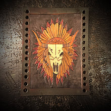 Load image into Gallery viewer, Motorcycle Fork Covers - Cow Skull &amp; War Bonnet