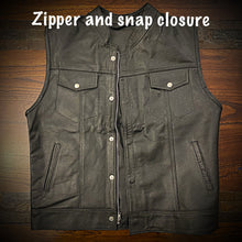 Load image into Gallery viewer, The Essentials Leather Motorcycle Vest
