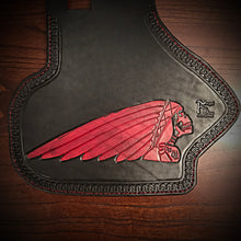 Load image into Gallery viewer, Heat Shield, Red Skull Warbonnet, Black - Fits Indian Chief, Chieftain, Springfield, Vintage and Roadmaster