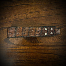 Load image into Gallery viewer, Leather &amp; Chain Leash, Embossed Alligator Print