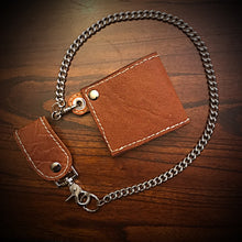 Load image into Gallery viewer, Billfold - Genuine Elephant, Cigar Tan, White stitching