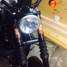 Load image into Gallery viewer, Motorcycle Fork Covers - Cow Skull &amp; War Bonnet