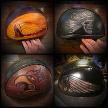 Load image into Gallery viewer, Half Helmet with Custom Art - size XXlarge