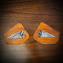 Load image into Gallery viewer, Leather Frame Emblem for the Indian Scout - Skull Warbonnet - Indian Tan