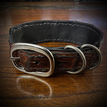 Load image into Gallery viewer, Dog Collar with Genuine Brown Alligator leather