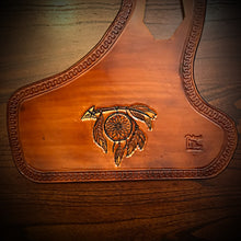 Load image into Gallery viewer, Heat Shield for Indian Scout Motorcycles, Dreamcatcher Arrow, Indian Tan