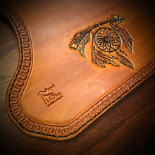 Load image into Gallery viewer, Heat Shield for Indian Scout Motorcycles, Dreamcatcher Arrow, Indian Tan