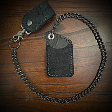 Load image into Gallery viewer, Two Pocket Wallet, Genuine Hippopotamus, Black (ships now) Clearance Sale