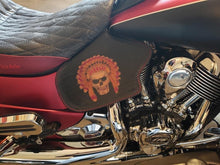 Load image into Gallery viewer, Heat Shield - Native Skull, With Pouch, Fits Indian Chief, Chieftain, Springfield, Vintage and Roadmaster - Black