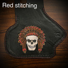 Load image into Gallery viewer, Heat Shield - Native Skull, With Pouch, Fits Indian Chief, Chieftain, Springfield, Vintage and Roadmaster - Black