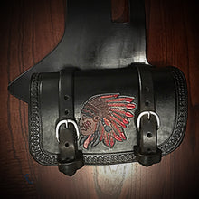 Load image into Gallery viewer, Heat Shield - Colorful Native, Black, Double Pouch, Fits Indian Chief, Chieftain, Springfield, Vintage and Roadmaster