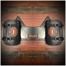 Load image into Gallery viewer, Heat Shield - Native Skull, Black, Double Pouch, Fits Indian Chief, Chieftain, Springfield, Vintage and Roadmaster