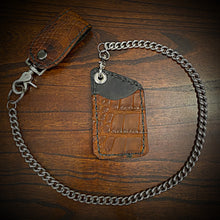Load image into Gallery viewer, Two Pocket Wallet, Genuine Brown Alligator