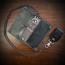 Load image into Gallery viewer, Long Biker Leather Wallet with Chain
- Unlucky 13 Red Stitching